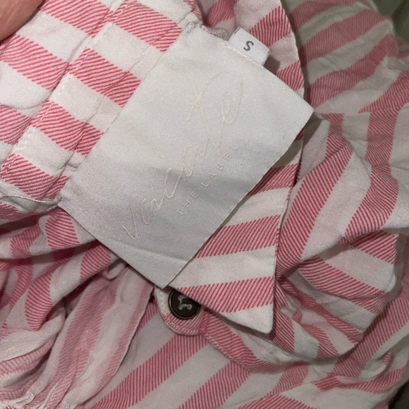 Vacate the label Striped Pink and White tie front blouse Small - Picture 3 of 3